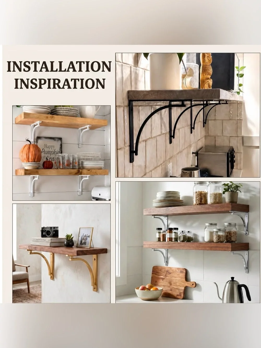 BALIN DESIGNS Chrome Heavy-Duty Wall Shelf Brackets - Set of 4 NIB